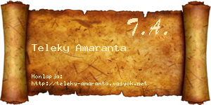 Teleky Amaranta névjegykártya